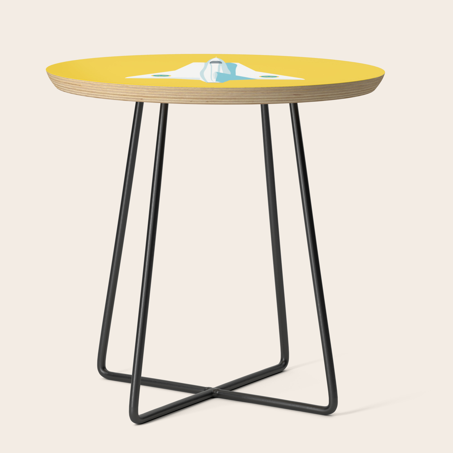J35 Draken Jet Aircraft Yellow Side Table By Vectordreams Society6