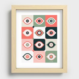 Checkered Retro Eyes – Watermelon Recessed Framed Print