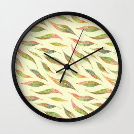 Colorful Eucalyptus Leaves Wall Clock