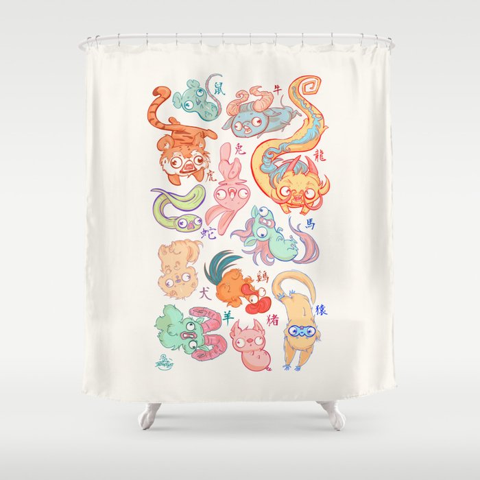 Chinese Animals of the Year Shower Curtain