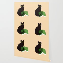 Cat Book (Green)  Wallpaper