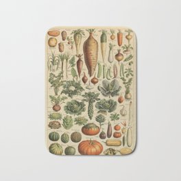 Vegetable Chart Bath Mat | Vegan, Vintage, Vegetables, Decor, Art, Farm, Restaurantdecor, Vegetarian, Organic, Kitchendecor 