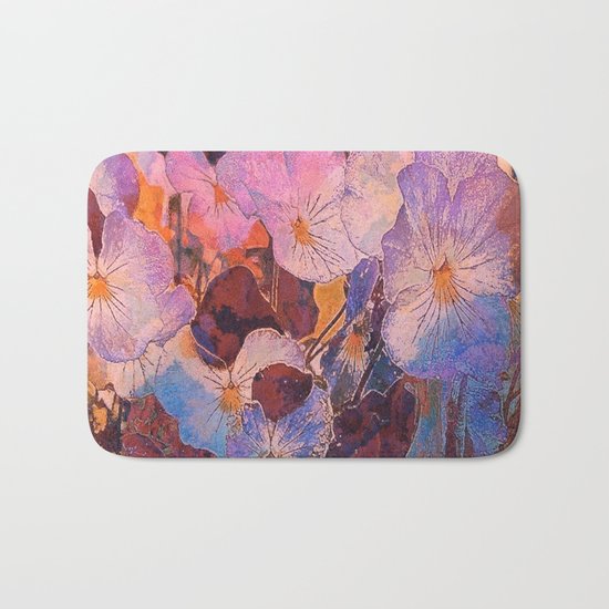 Pansies at Twilight Bath Mat