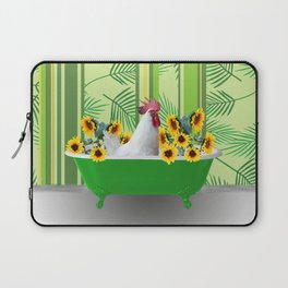 Bathtub Sunflower Blossoms Chicken Laptop Sleeve
