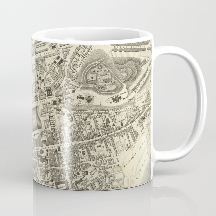 Vintage Map of Edinburgh Scotland (1844) Coffee Mug