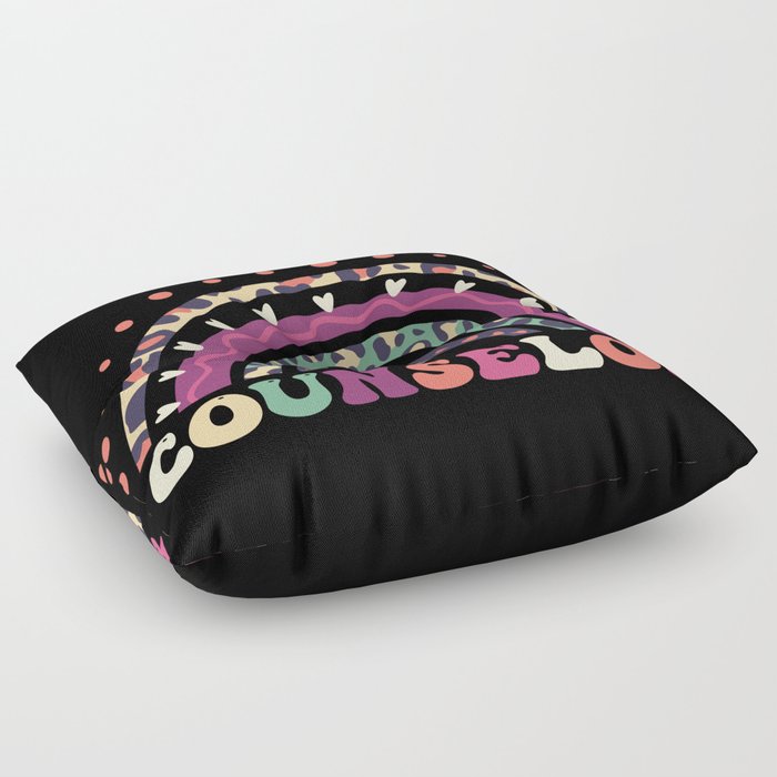 School counselor leopard rainbow Floor Pillow