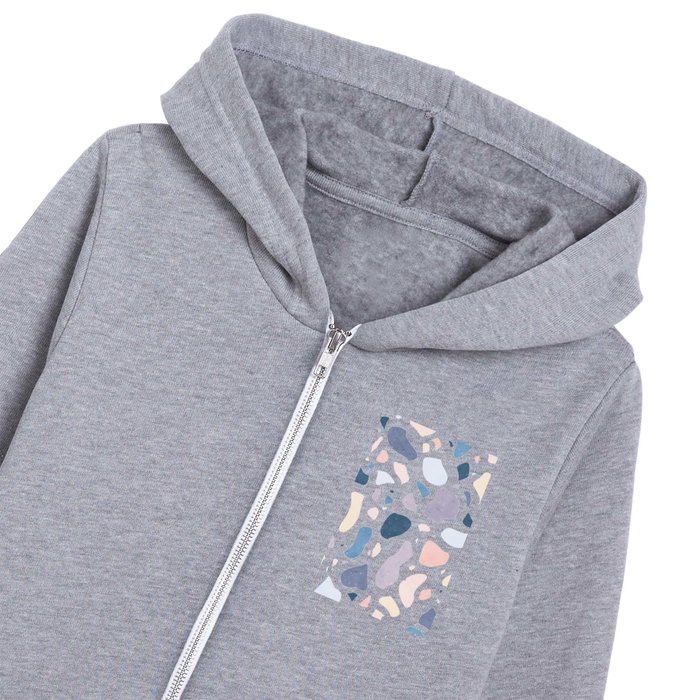 Soft watercolor terrazzo Kids Zip Hoodie