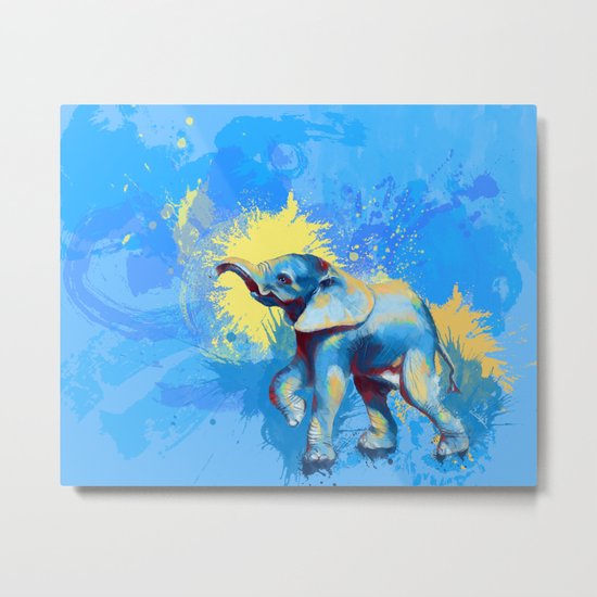 Baby Elephant Metal Print