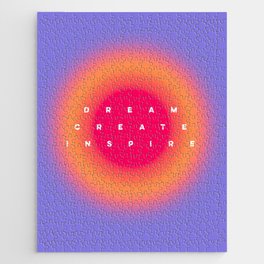 Very Peri Glow with Dream, Create, Inspire  Jigsaw Puzzle