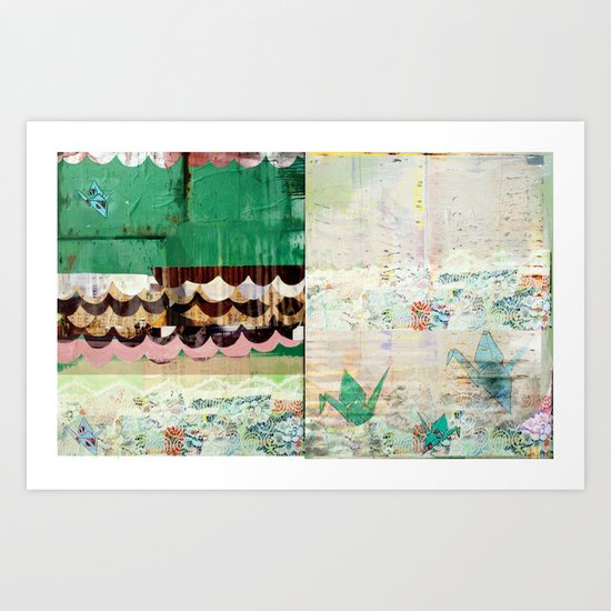 Paper Crane City Art Print