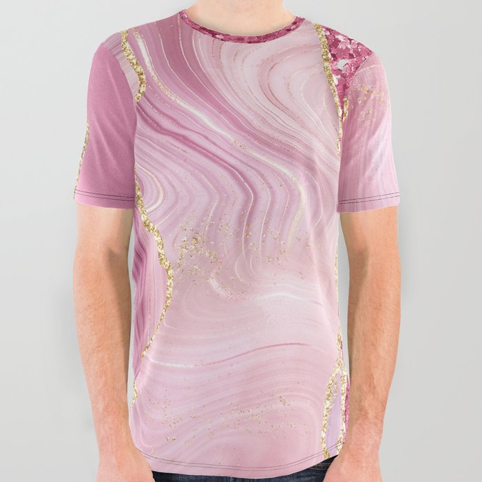 Agate Glitter Dazzle Texture 08 All Over Graphic Tee