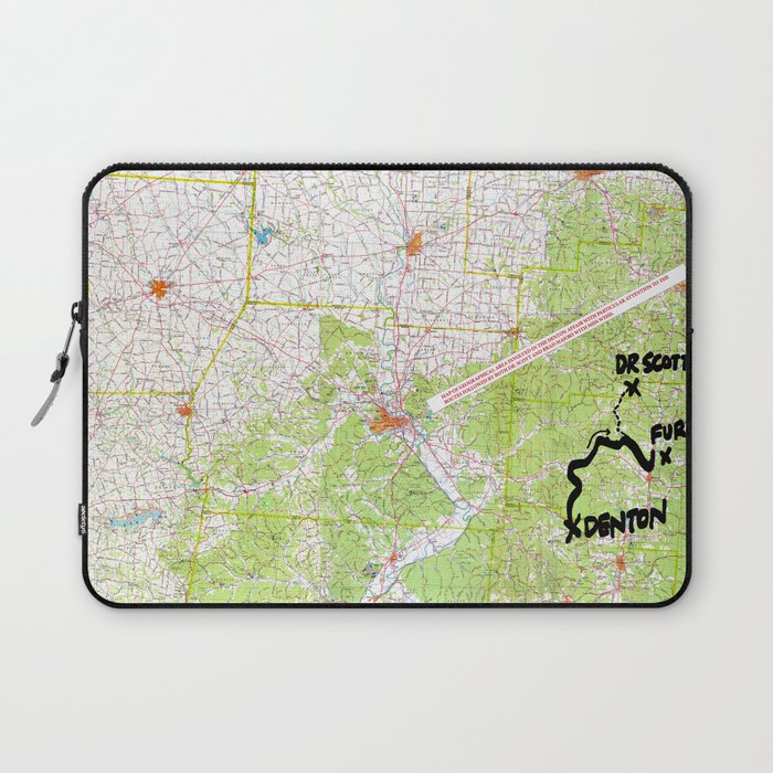 Map Of Denton Usa Laptop Sleeve By Shawnhalldesign Society6