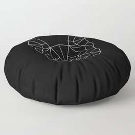 Geo Frenchie - Black and White Floor Pillow