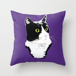 Regal Tuxedo Kitty Throw Pillow