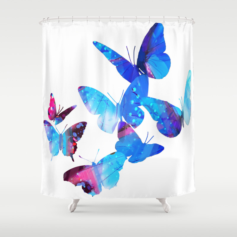 Blue Butterflies Shower Curtain By Aastankovic Society6