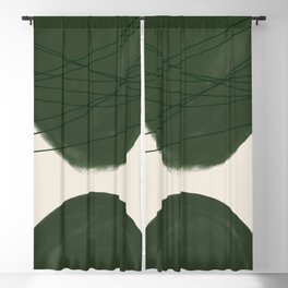 Dark Sage Green Abstract Arches Blackout Curtain