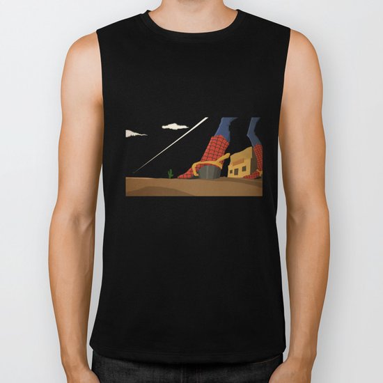 superheroes in the wild west Biker Tank