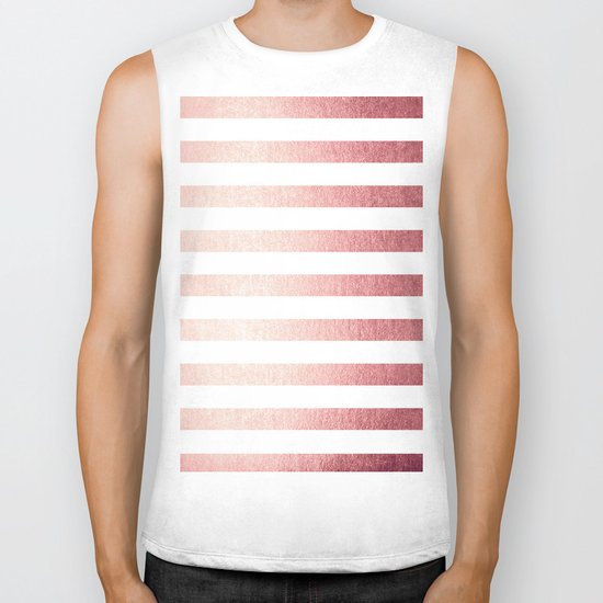 Simply Striped Rose Gold Twilight Biker Tank
