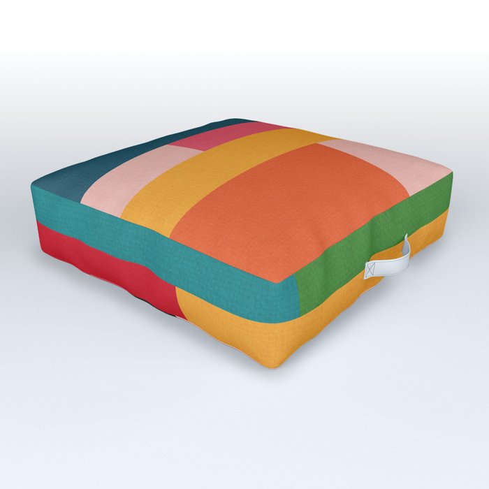 Colorful Patchwork MCM Art Outdoor Floor Cushion