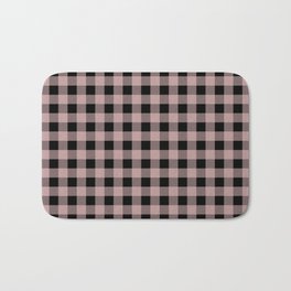 Plaid (dusty rose pink/black) Bath Mat | Neutral, Dusty, Shepherds, Cabin, Modern, Cottage, Woven, Plaid, Pattern, Graphicdesign 