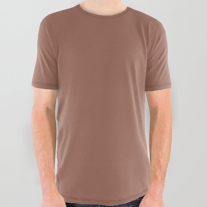 Dark Ginger Brown Solid Color Pairs PPG Apple Brown Betty PPG1062-6 - All One Single Shade Colour All Over Graphic Tee