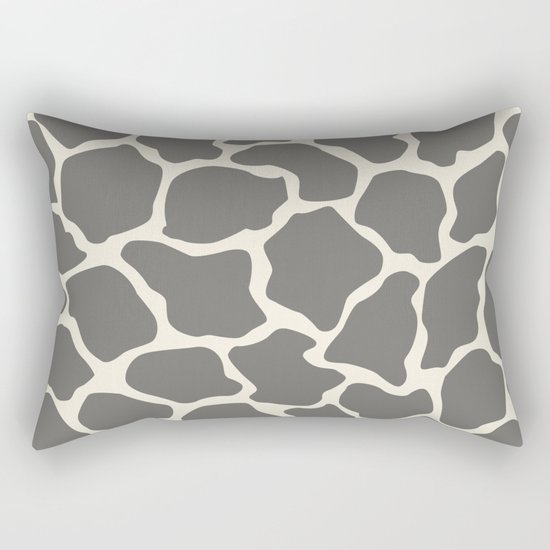 Safari Giraffe Print - Grey & Beige Rectangular Pillow
