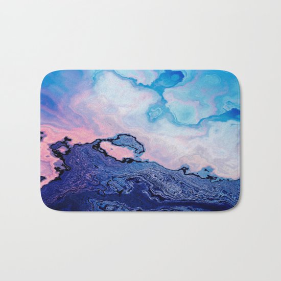 BLUE AND PINK PAINT MIXING Bath Mat