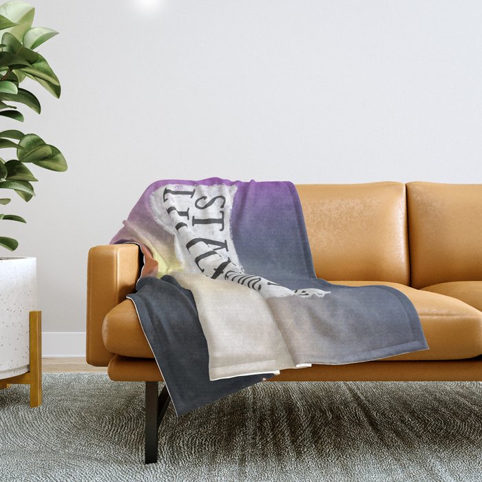 Stay Trippy Little Hippy Throw Blanket