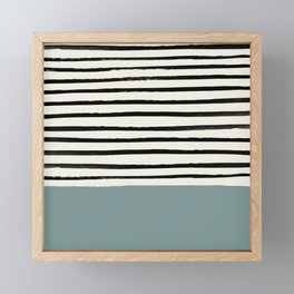 River Stone & Stripes Framed Mini Art Print