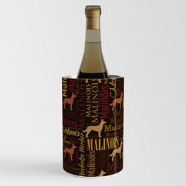 Belgian Malinois Dog Word Art pattern Wine Chiller