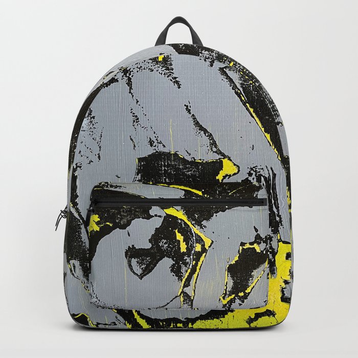 Yellow Green Black and Gray Abstract pattern Backpack