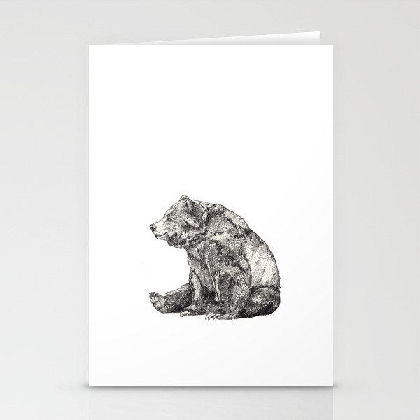 Bear // Graphite Stationery Cards