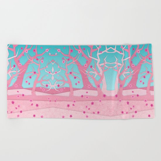 Spring trees Beach Towel