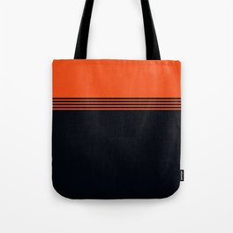 70s Orange Retro Striped Pattern Tote Bag