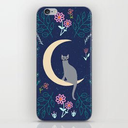 Cat & Crescent Moon iPhone Skin