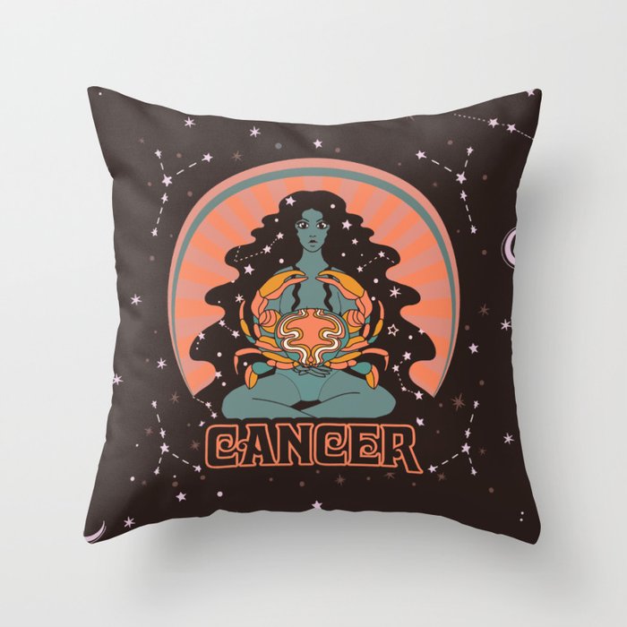 Cancer Zodiac Star Sign Astrology  Throw Pillow