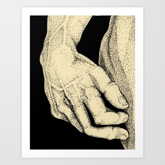 David's Hand in ink Art Print