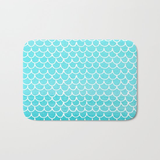 Let´s be mermaids- Aqua Mermaidscales - into the Sea- on #Society6 Bath Mat