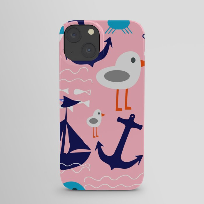 Summer boat pink iPhone Case