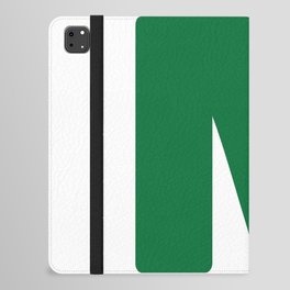 N (Olive & White Letter) iPad Folio Case