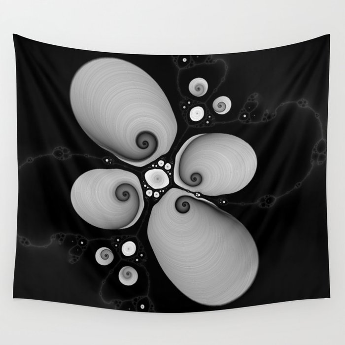 Black and White Fractal 6 Wall Tapestry