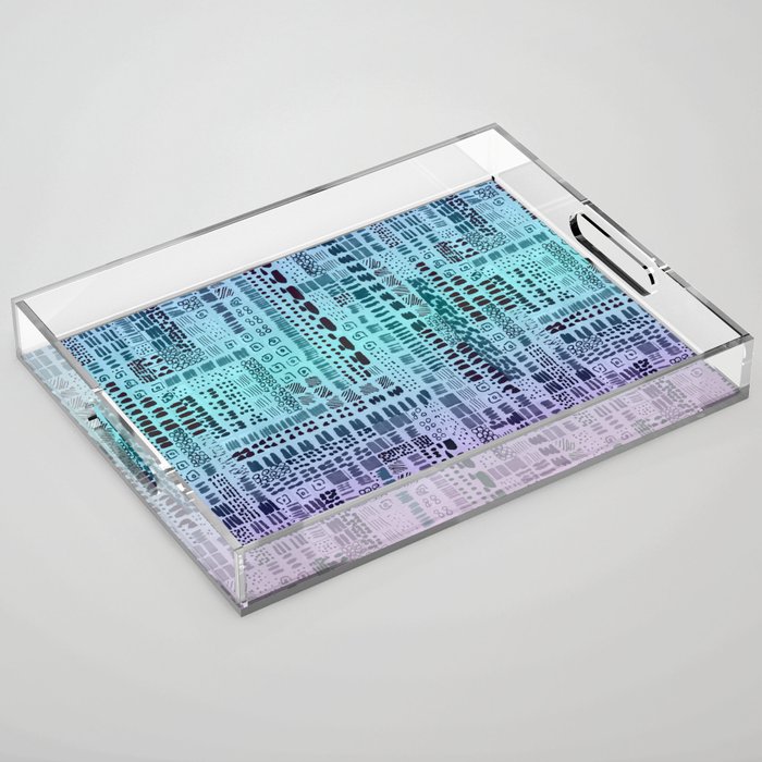 light blue lavender ink marks hand-drawn collection Acrylic Tray