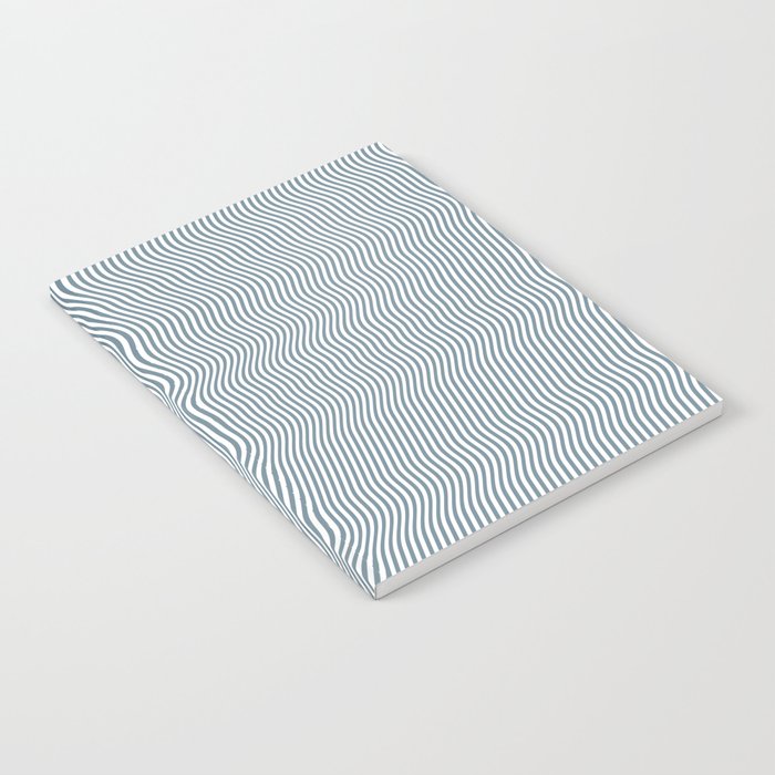 Pale blue minimalist liquid lines Notebook