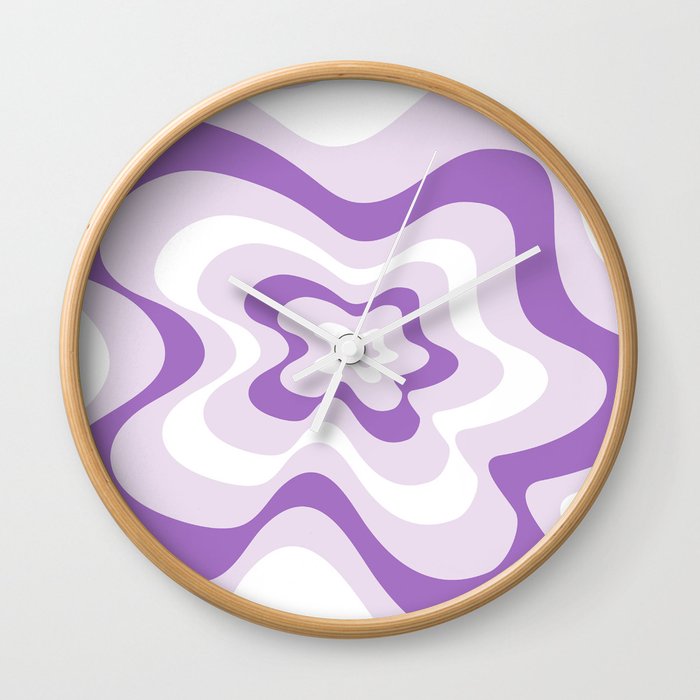 Abstract pattern - purple and white. Wall Clock