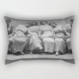 The Graduating Class female college graduates, 1913 portrait black and white photograph / photography by Frank Eugene Rectangular Pillow