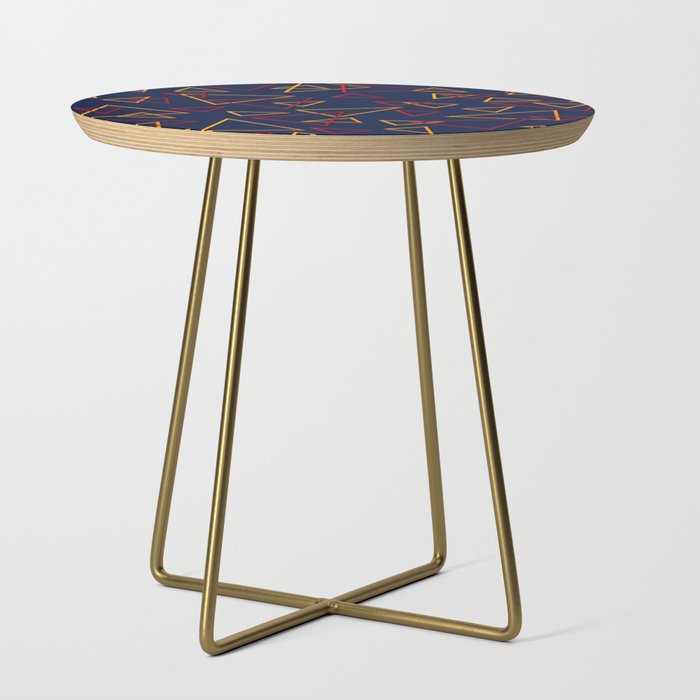 Red & Yellow Triangle Geometric Design Side Table