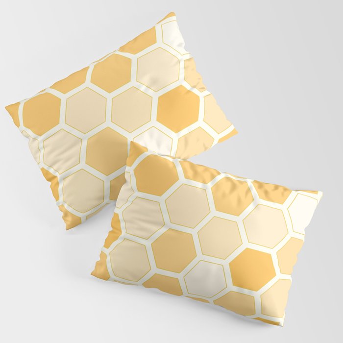 Honeycomb seamless pattern. Bee hive mosaic background of hexagon shapes. Pillow Sham