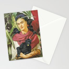 Frida Kahlo - Self portrait with monkeys recreated Stationery Cards