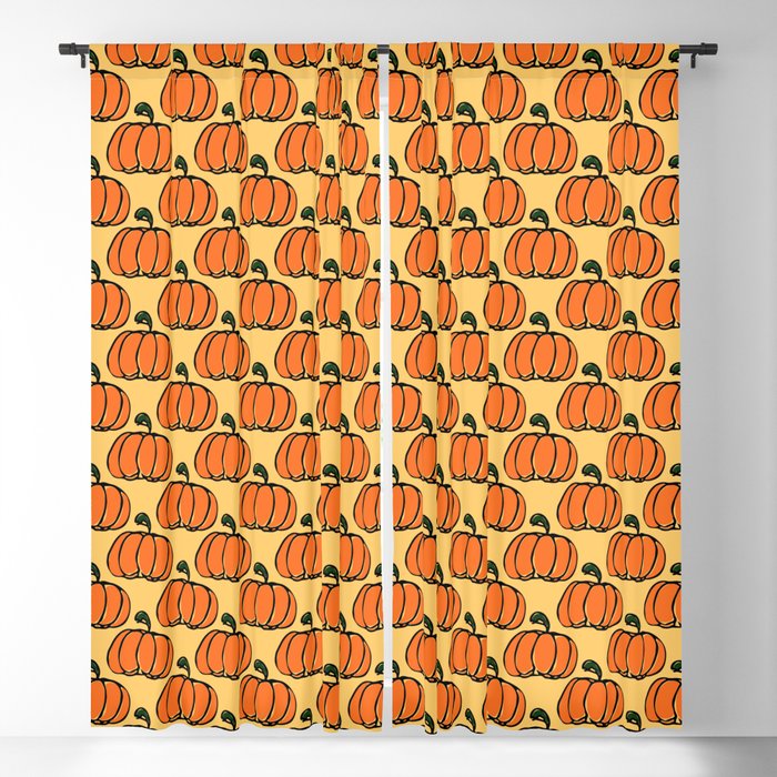 Beautiful Pumpkin Pattern Blackout Curtain