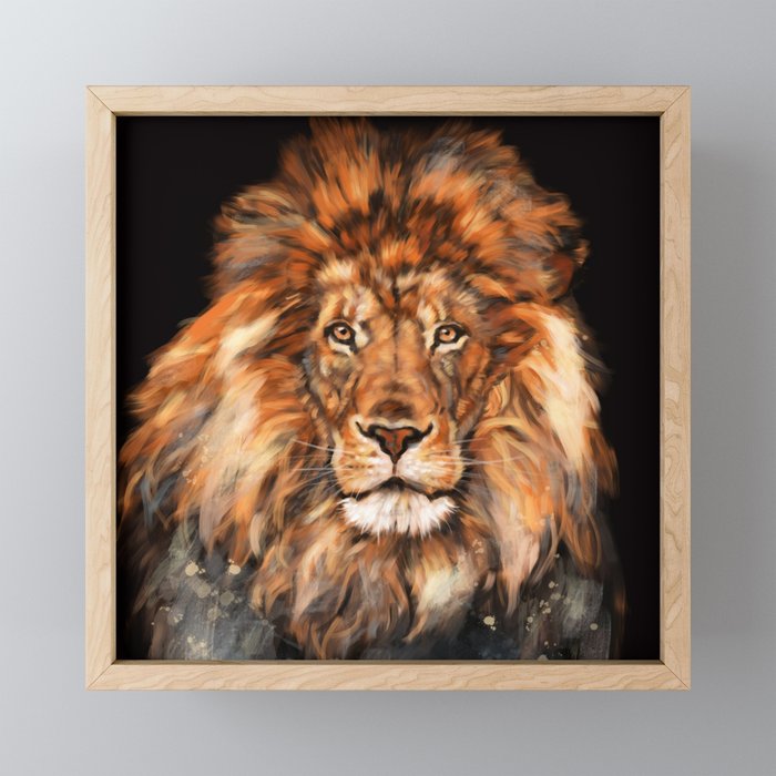 King Lion Framed Mini Art Print